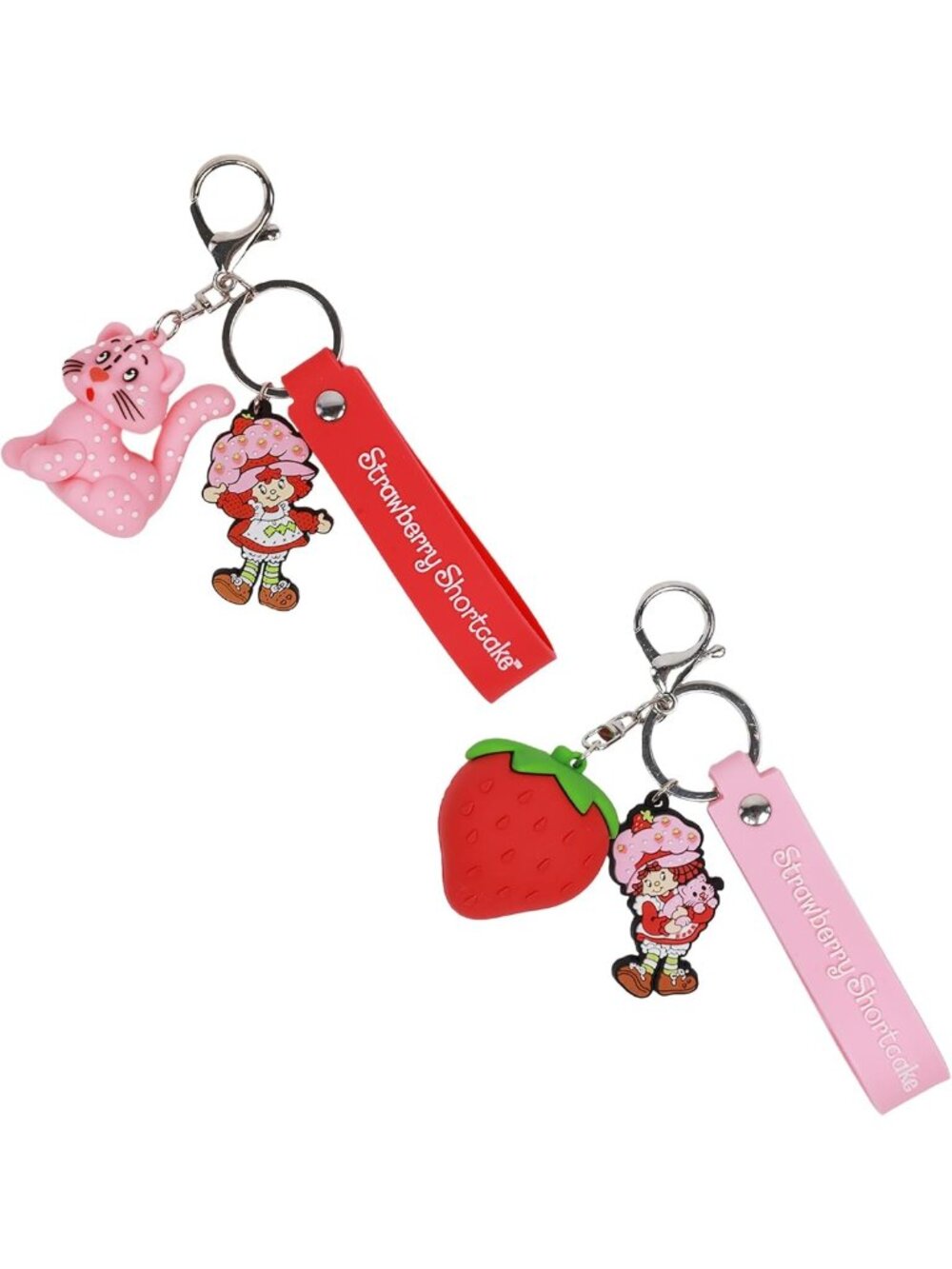 Cute Strawberry Shortcake & Custard Keychain Set | Pink Accessories for Fans